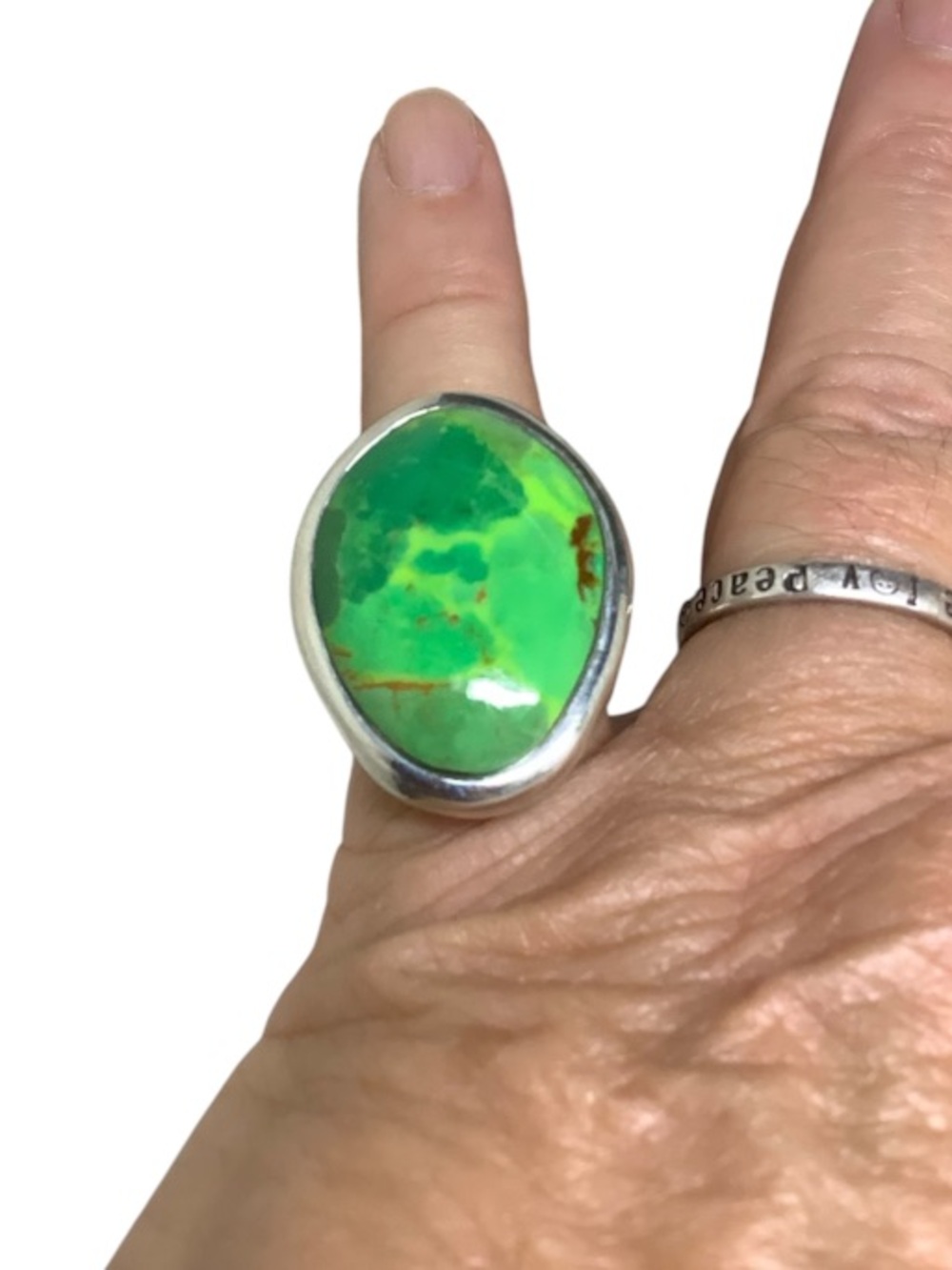 Barse Sterling Silver Green Turquoise Statement Ring